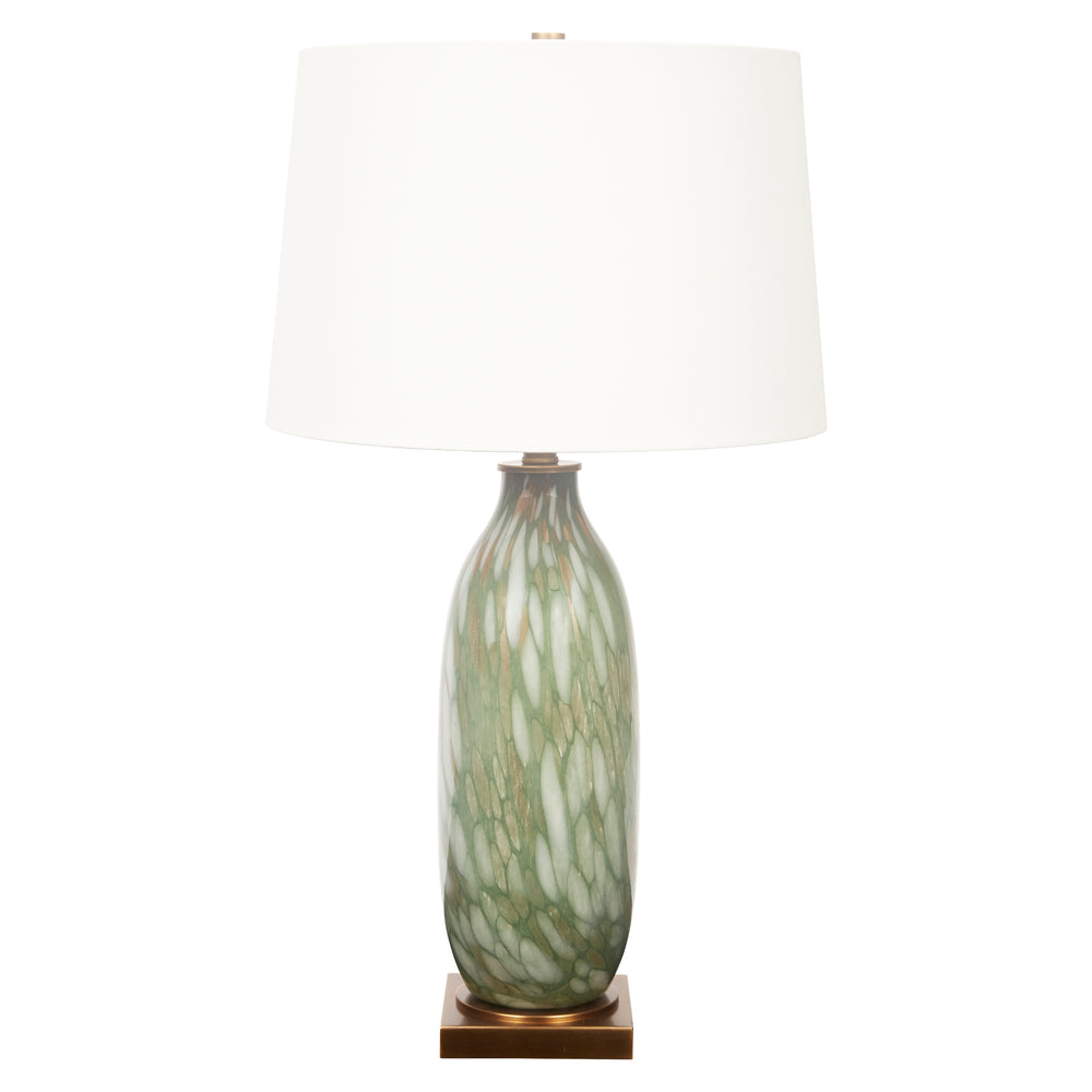 Asher Green and Gold Glass Table Lamp