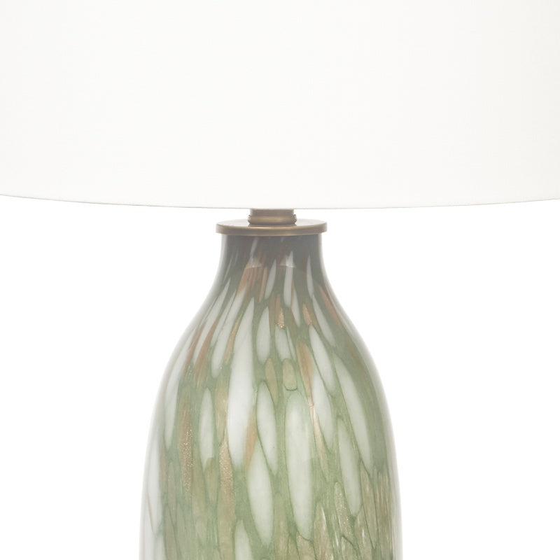 Asher Green and Gold Glass Table Lamp