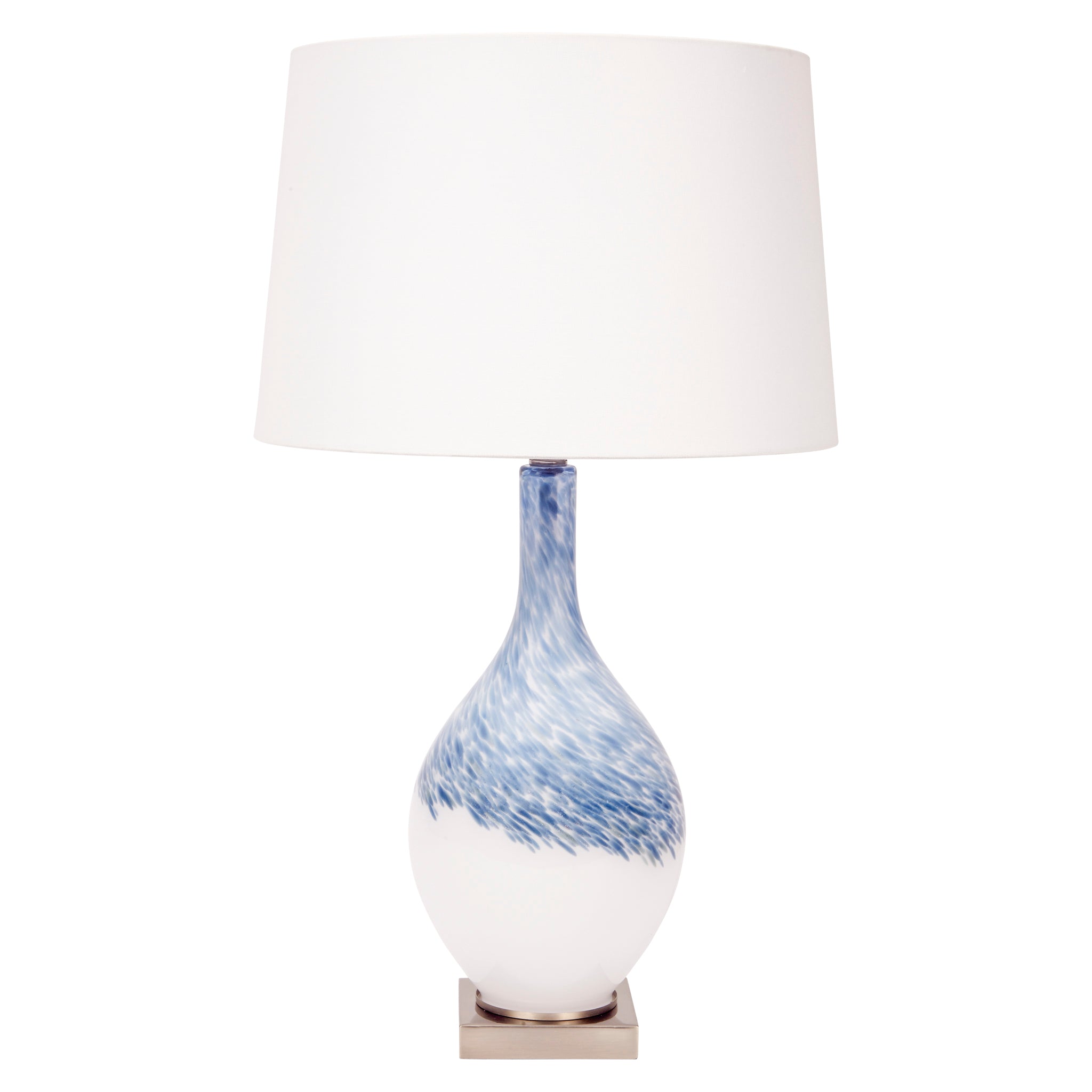 Everhardt Blue and White Glass Table Lamp