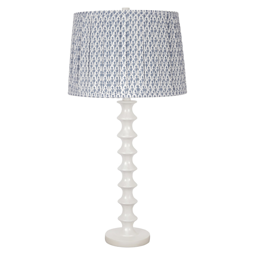 Old World Design Nora Table Lamp Blue Pleated Shade
