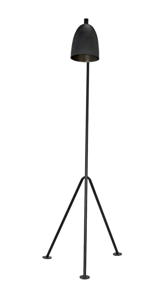 Noir Asti Floor Lamp, Black Steel