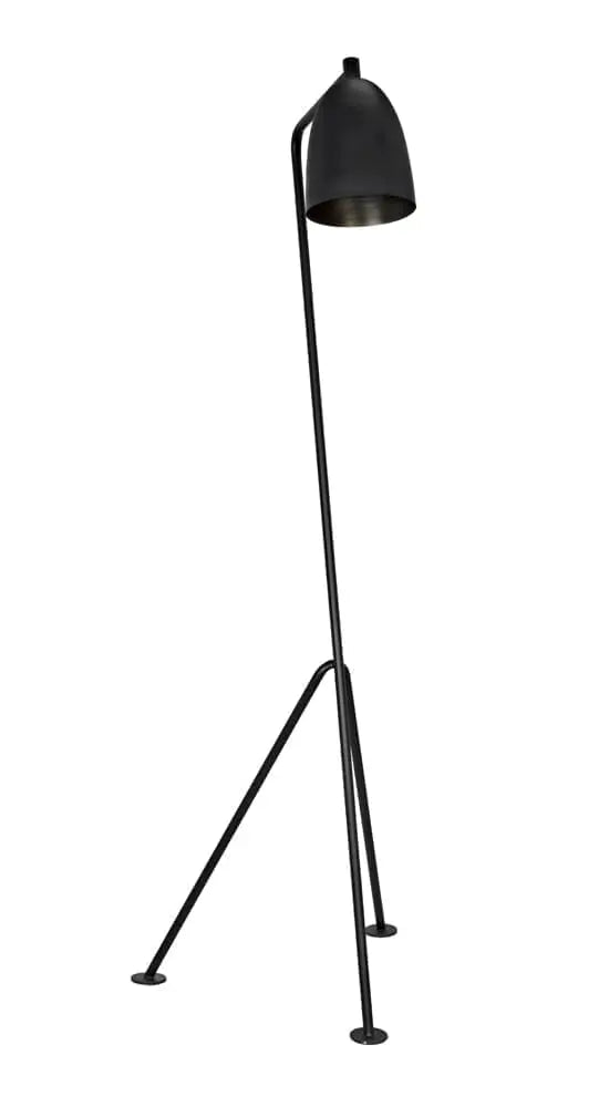 Noir Asti Floor Lamp, Black Steel