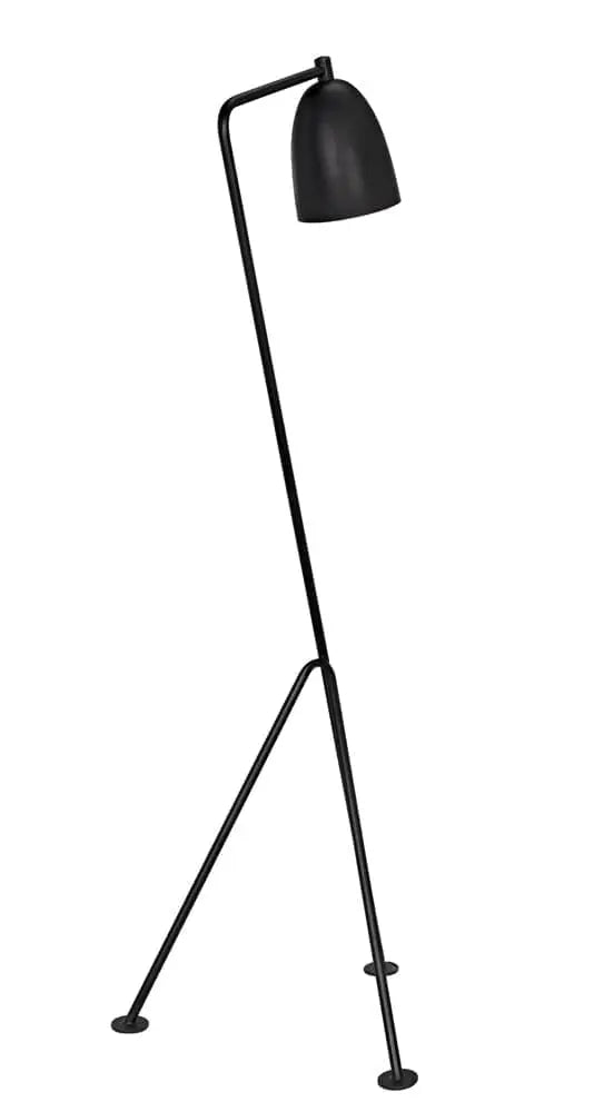 Noir Asti Floor Lamp, Black Steel