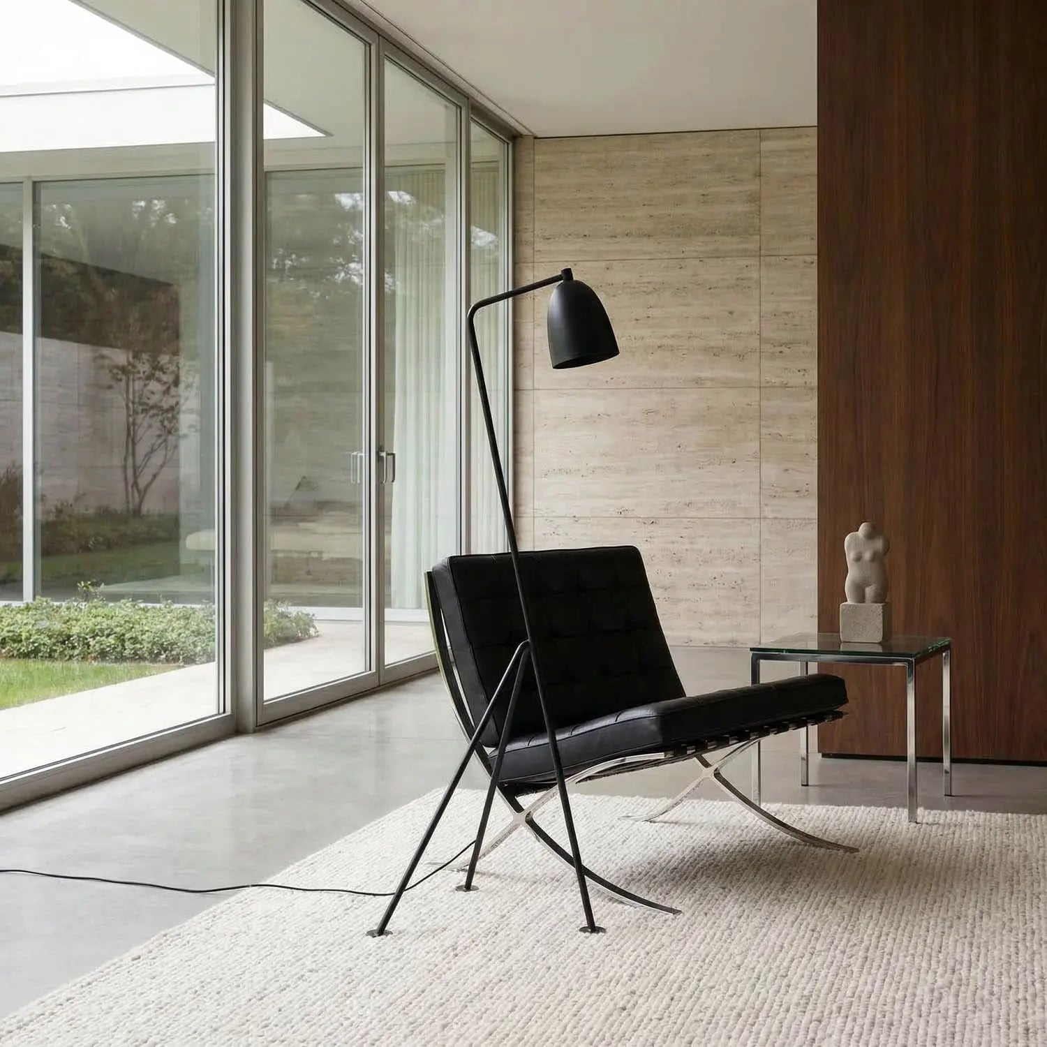 Noir Asti Floor Lamp, Black Steel