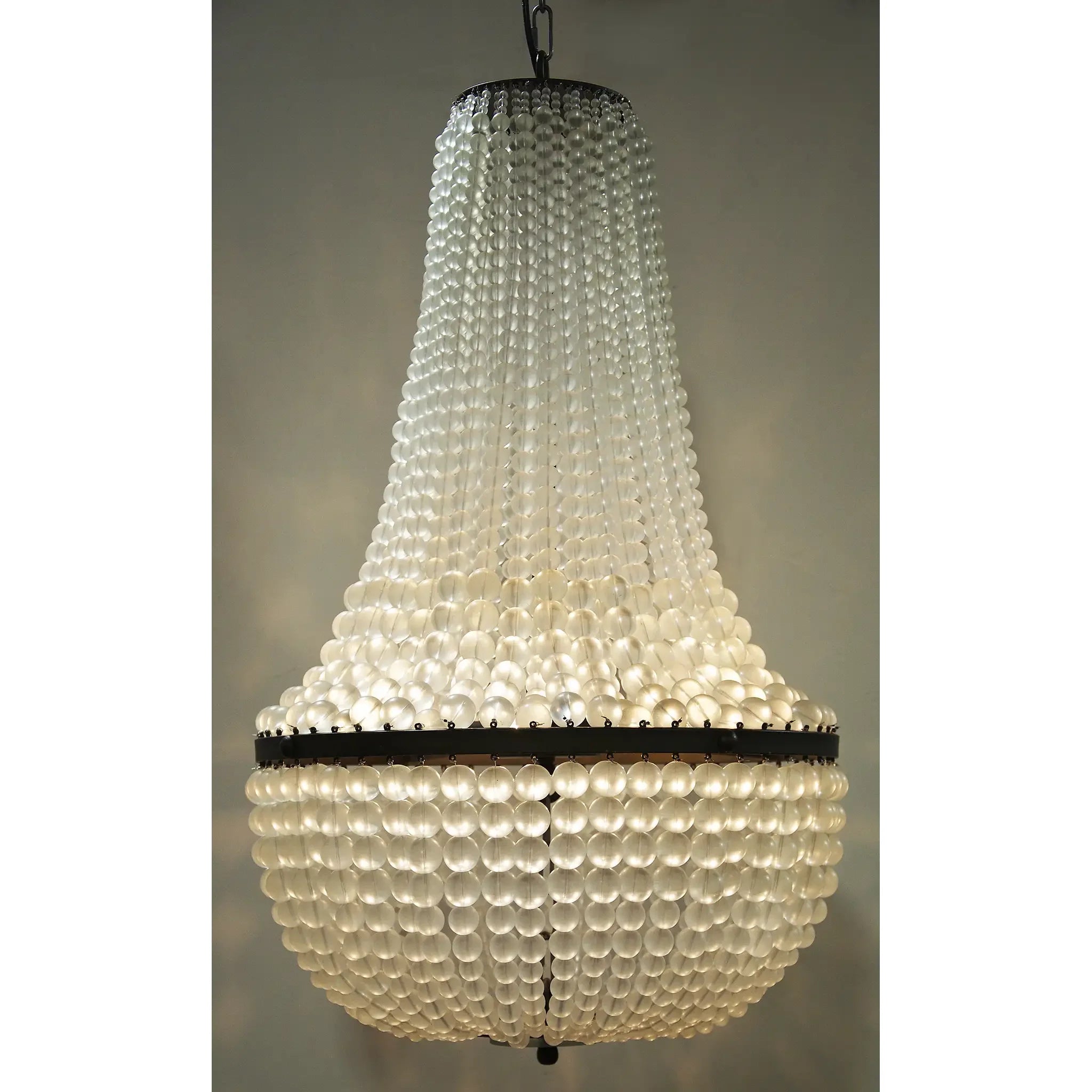 Noir Mist Chandelier, Black Steel