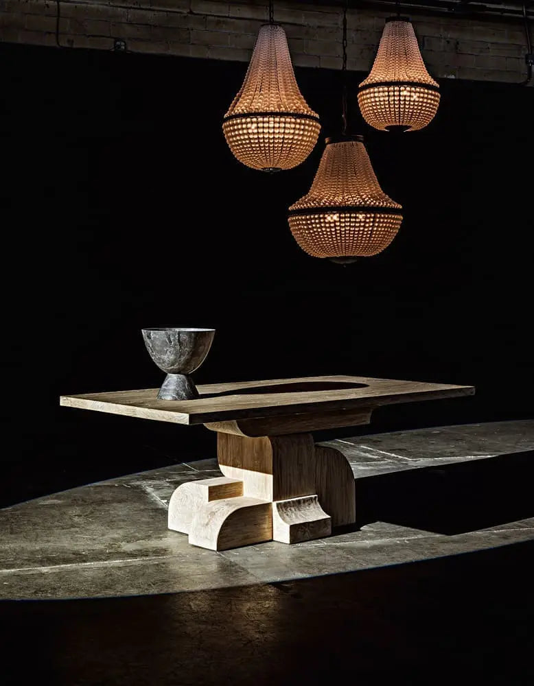 Noir Mist Chandelier, Black Steel