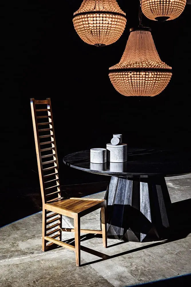Noir Mist Chandelier, Black Steel