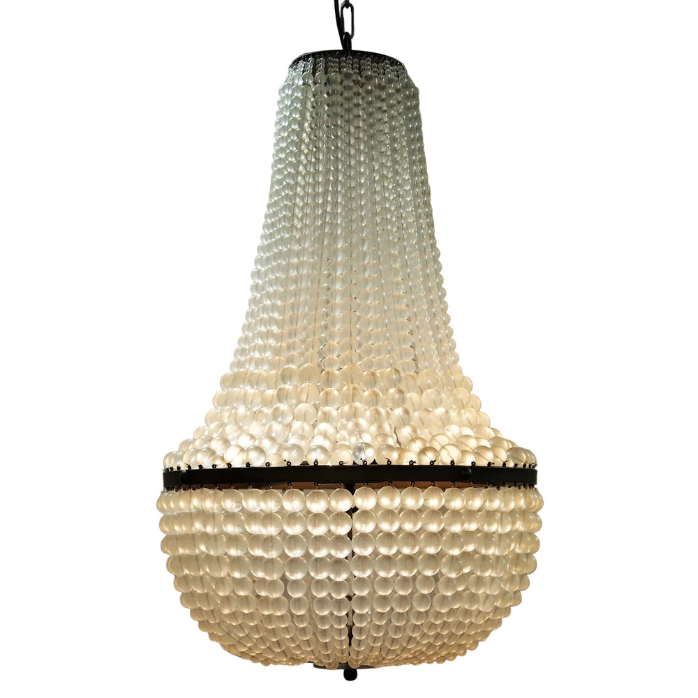 Noir Mist Chandelier, Black Steel