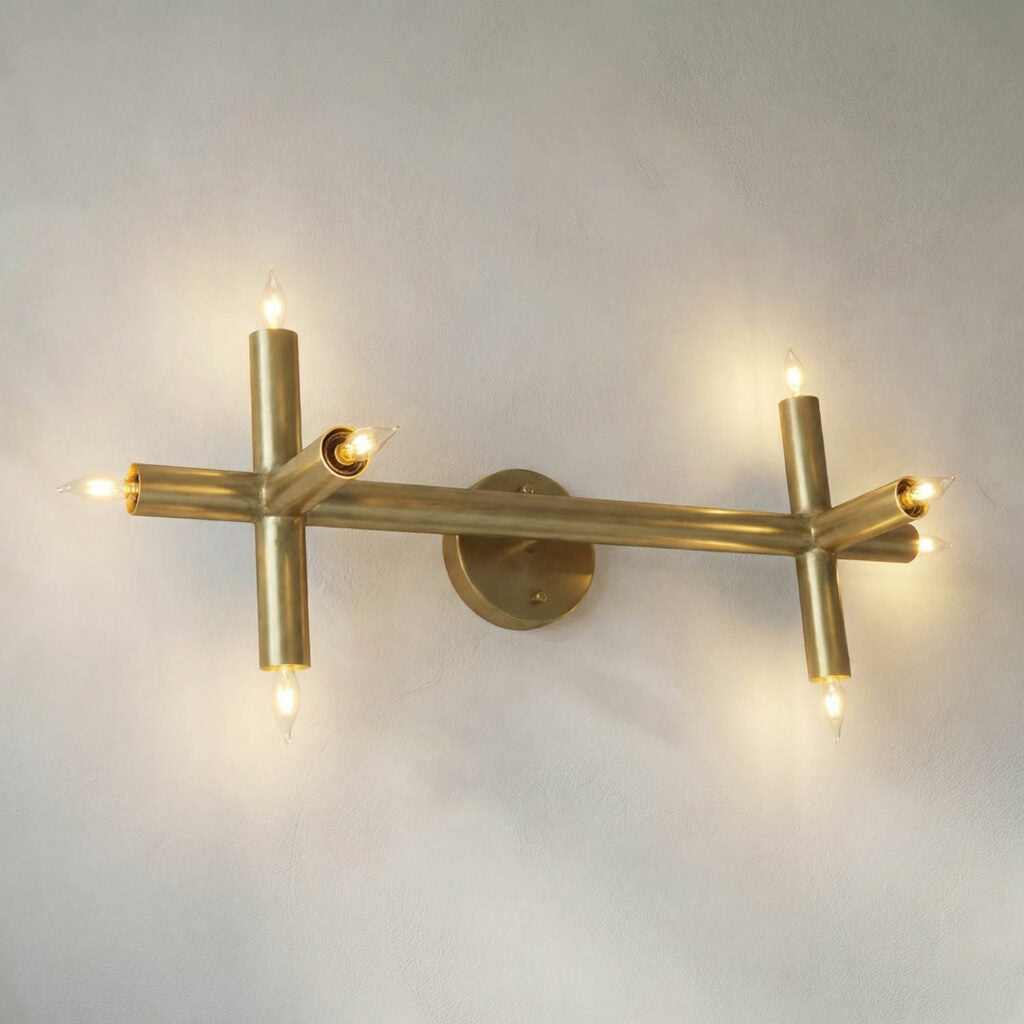 Noir Salome Sconce, Metal With Brass Finish