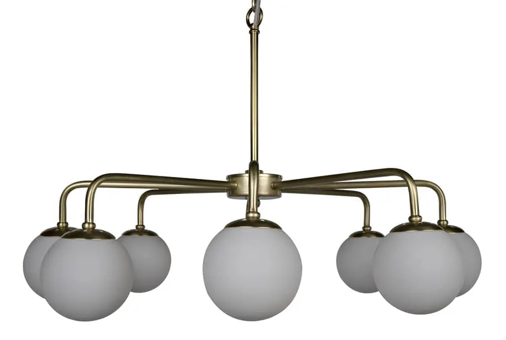Noir Larenta Chandelier, Antique Brass And Glass