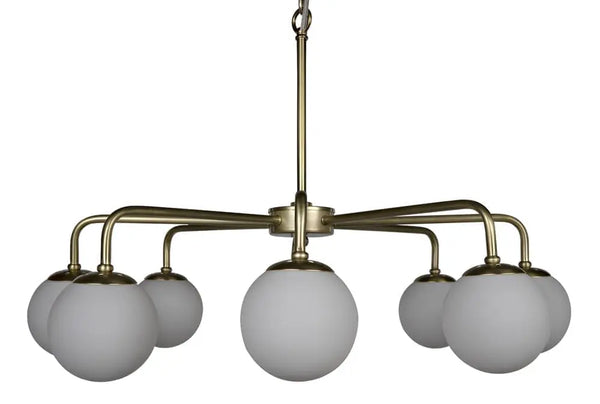 Noir Larenta Chandelier, Antique Brass And Glass