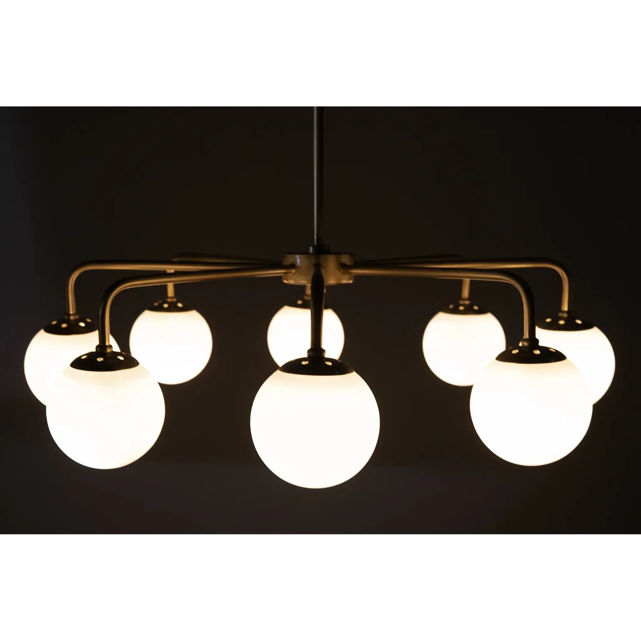 Noir Larenta Chandelier, Antique Brass And Glass