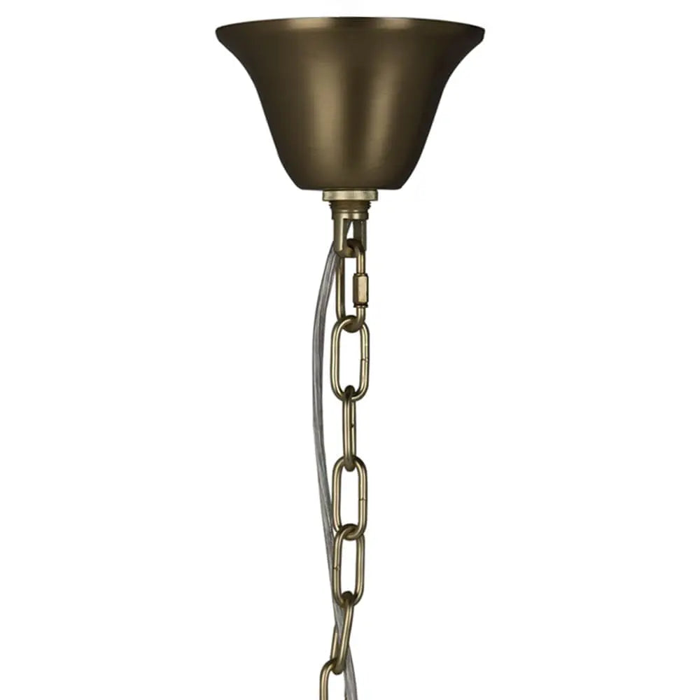 Noir Larenta Chandelier, Antique Brass And Glass