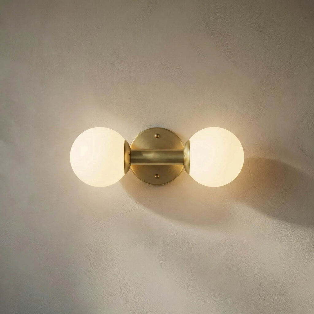 Noir Antiope Sconce, Antique Brass And Glass