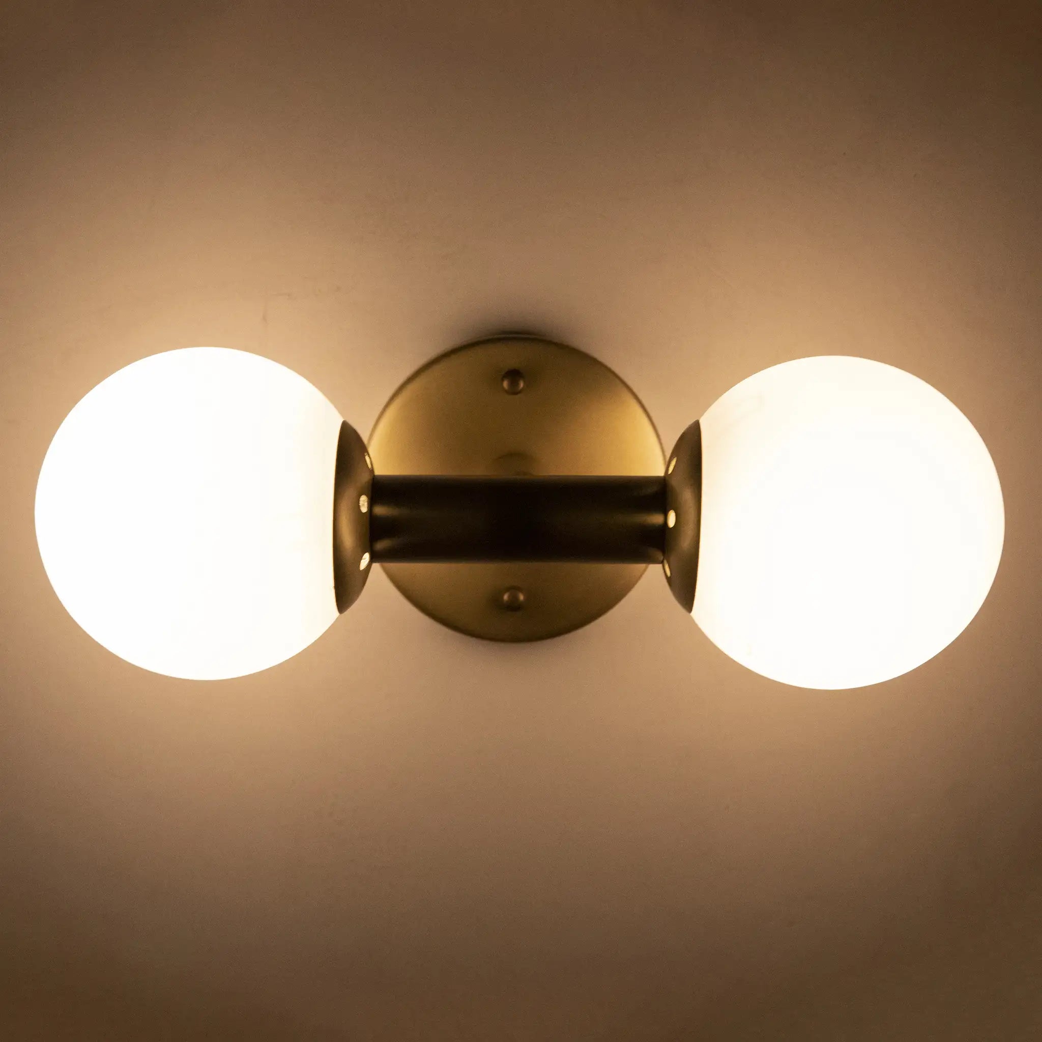 Noir Antiope Sconce, Antique Brass And Glass