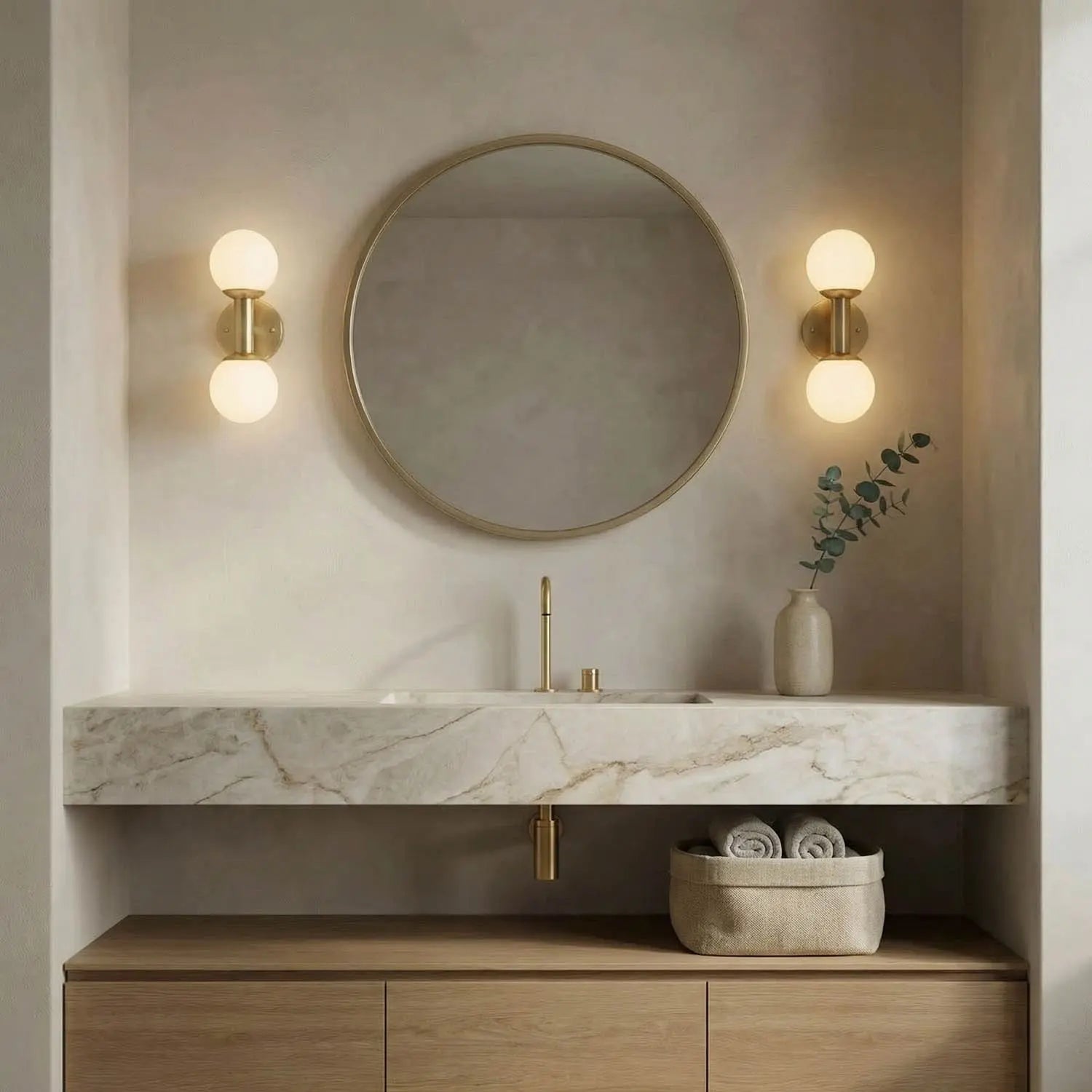 Noir Antiope Sconce, Antique Brass And Glass