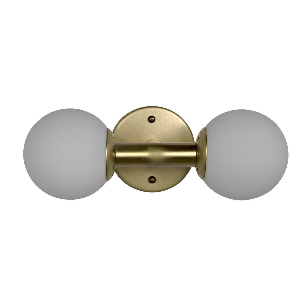 Noir Antiope Sconce, Antique Brass And Glass