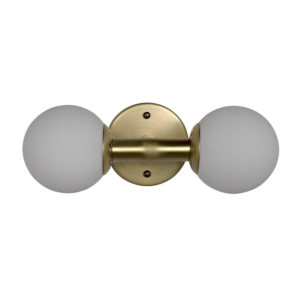 Noir Antiope Sconce, Antique Brass And Glass