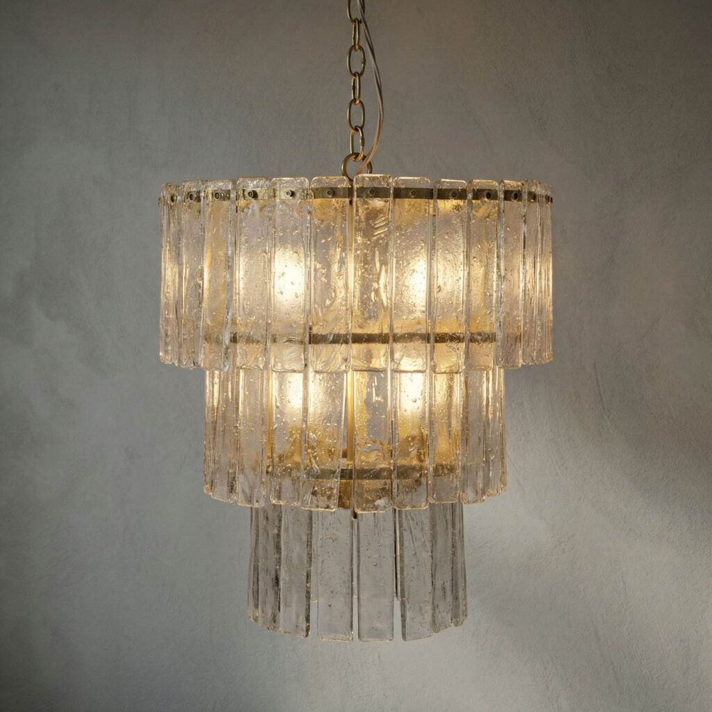 Noir Bruna Chandelier, Small, Metal With Brass Finish