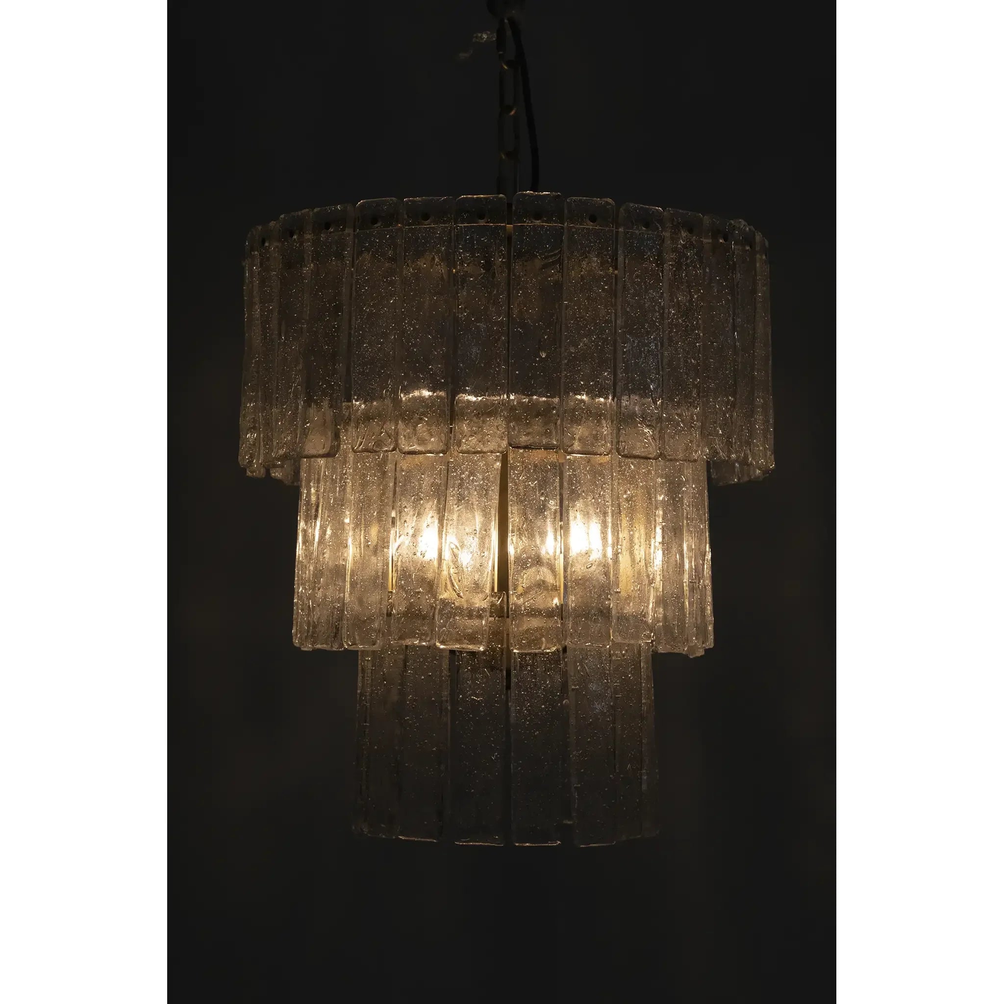 Noir Bruna Chandelier, Small, Metal With Brass Finish
