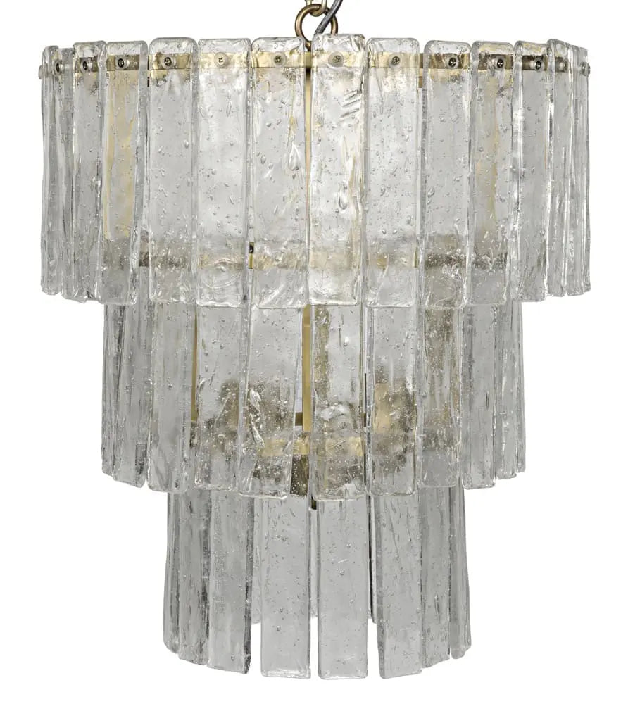Noir Bruna Chandelier, Small, Metal With Brass Finish