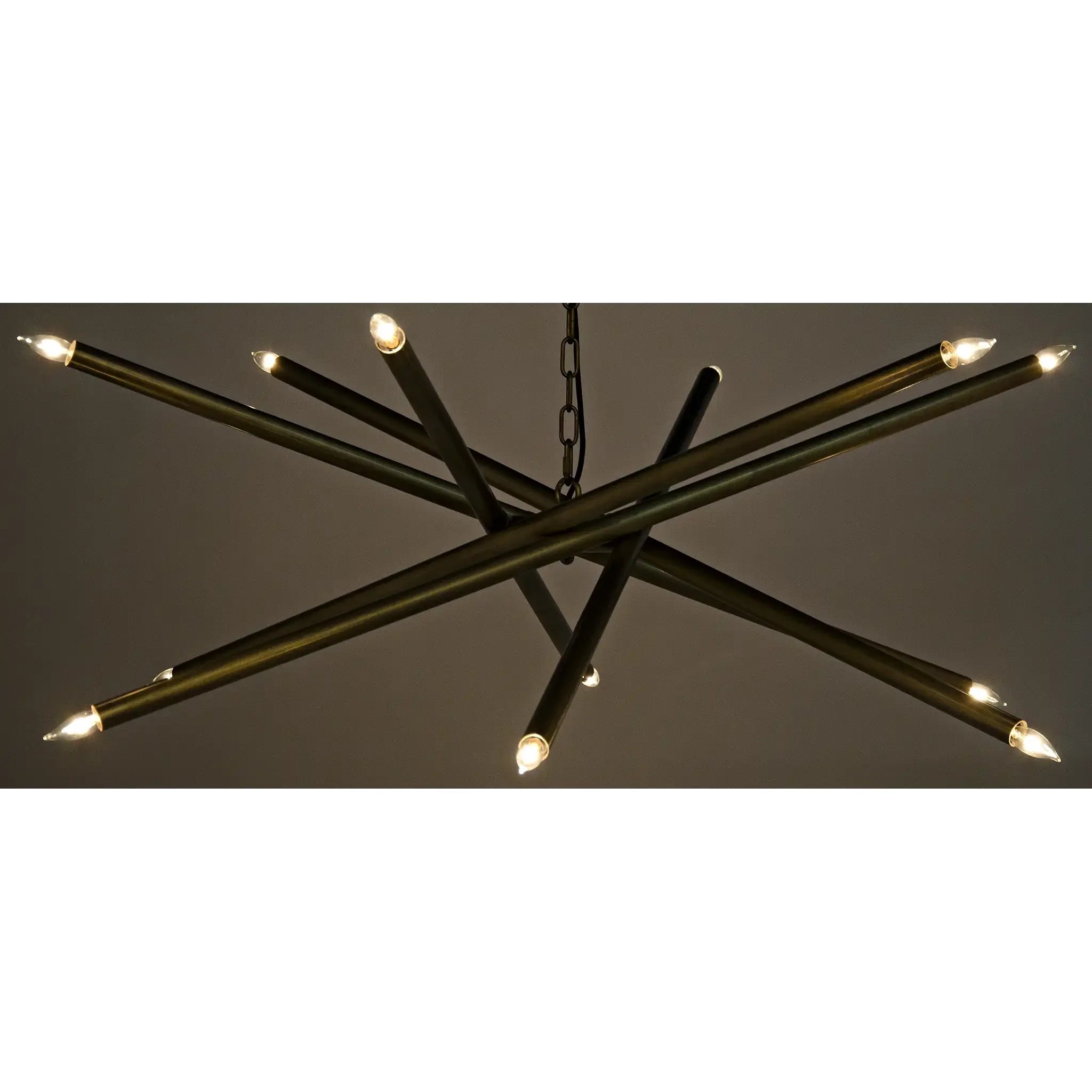 Noir Ikram Chandelier, Metal With Brass Finish