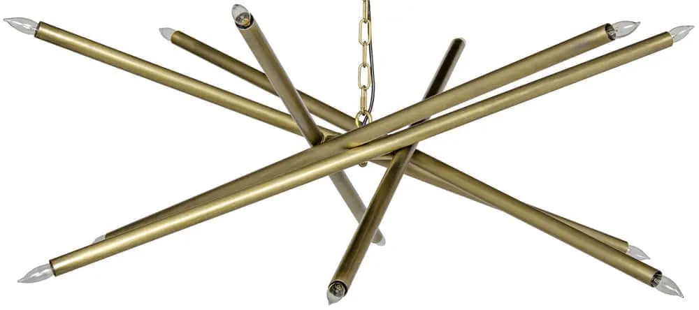 Noir Ikram Chandelier, Metal With Brass Finish