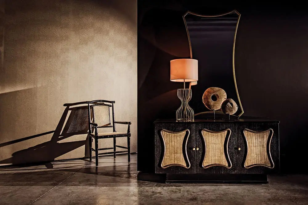 Noir Perry Table Lamp With Shade, Metal With Brass Finish