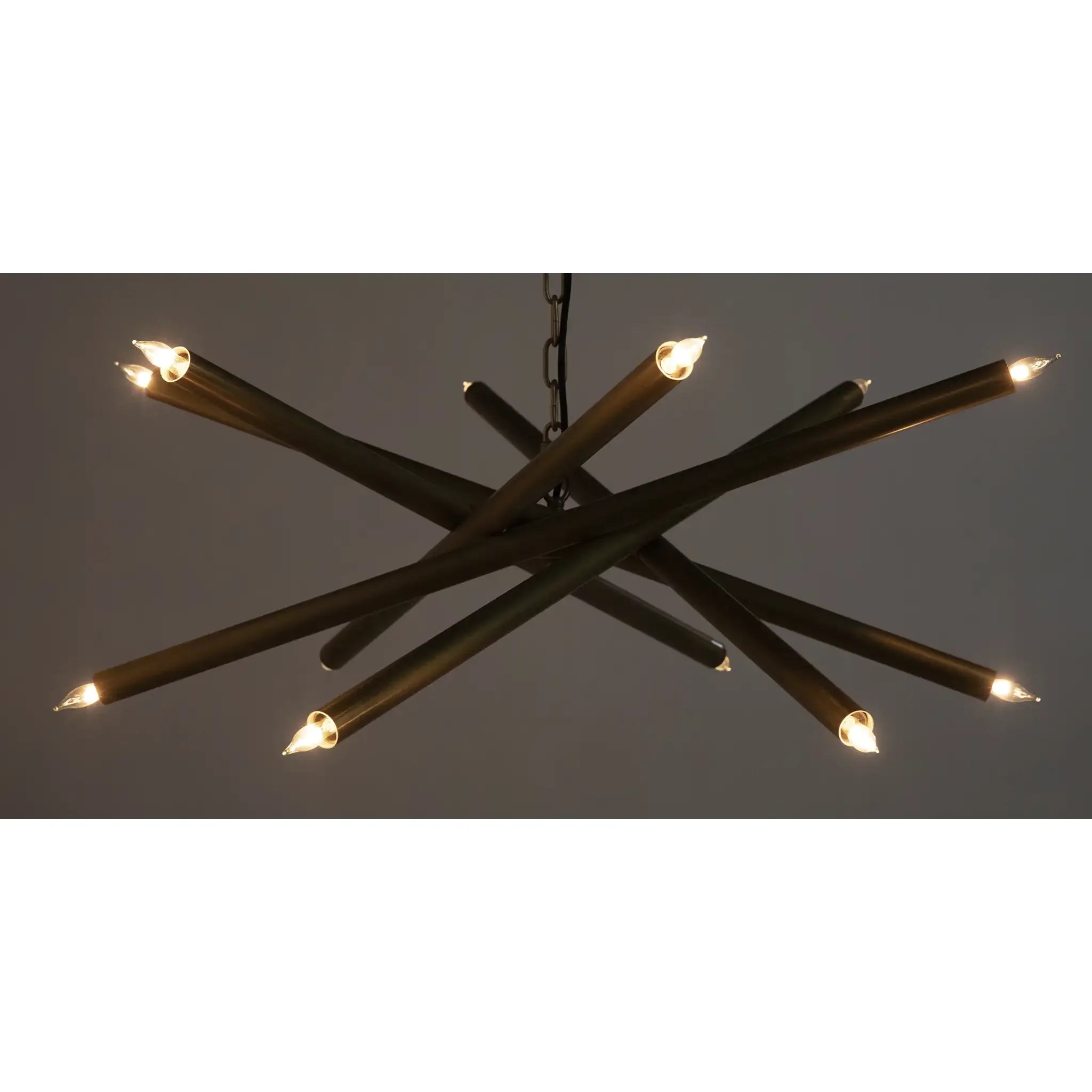 Noir Ikram Chandelier, Small, Metal With Brass Finish