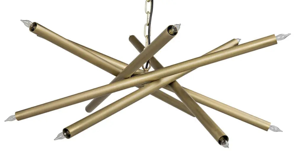 Noir Ikram Chandelier, Small, Metal With Brass Finish