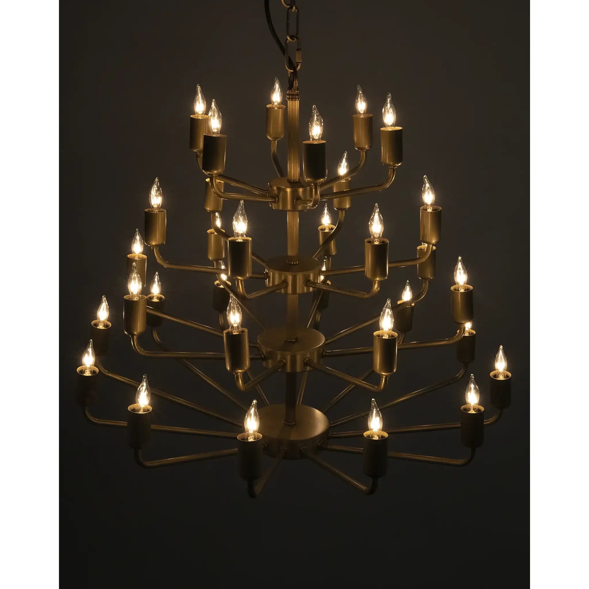 Noir Montoro Chandelier, Antique Brass