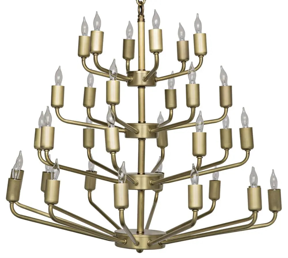 Noir Montoro Chandelier, Antique Brass