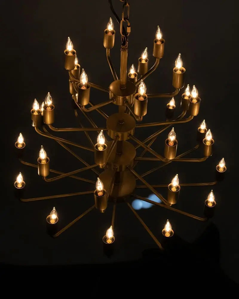 Noir Montoro Chandelier, Antique Brass