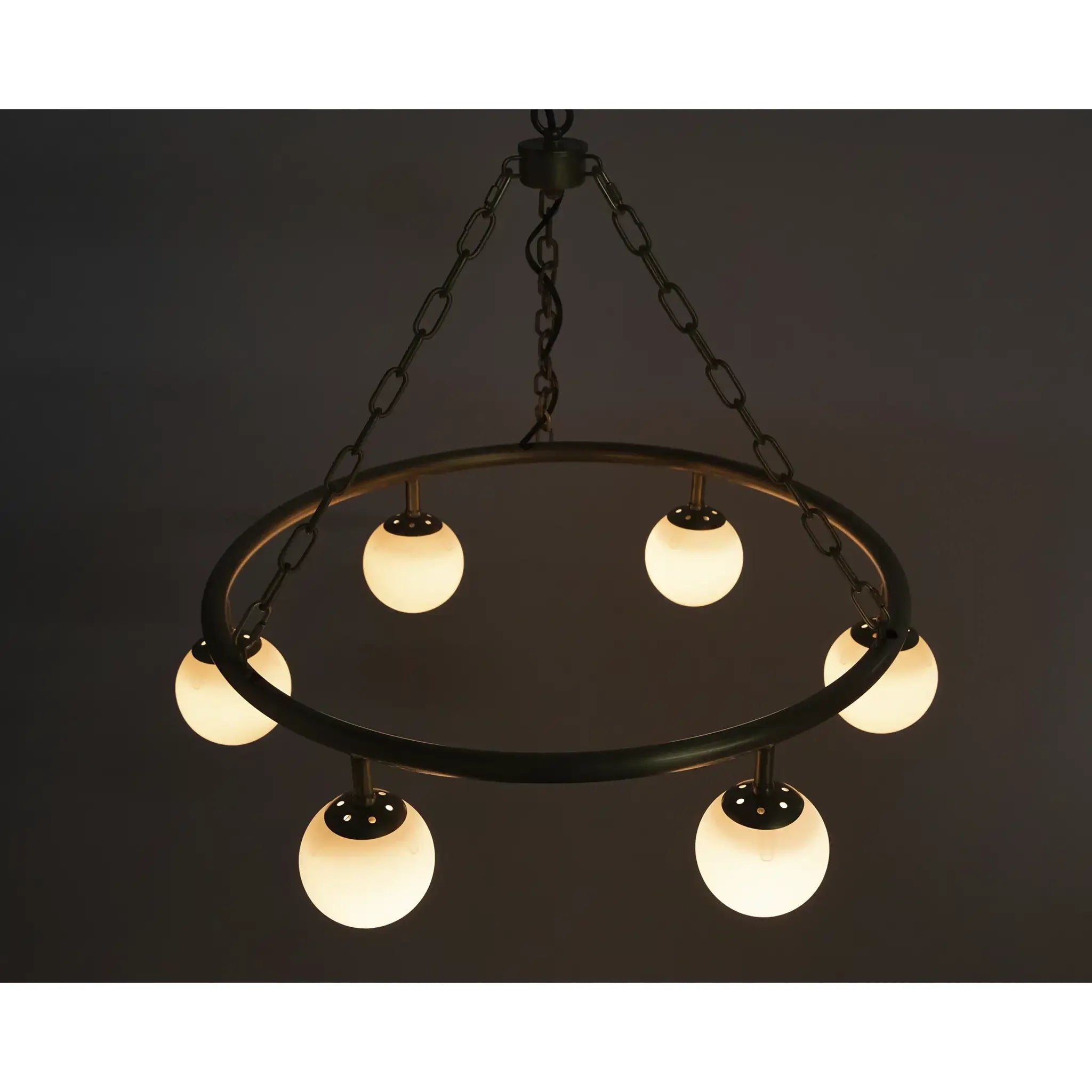 Noir Modena Chandelier, Small, Metal With Brass Finish