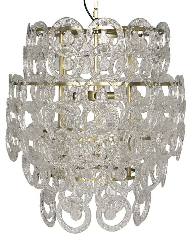 Noir Quebec Chandelier, Metal With Brass Finish