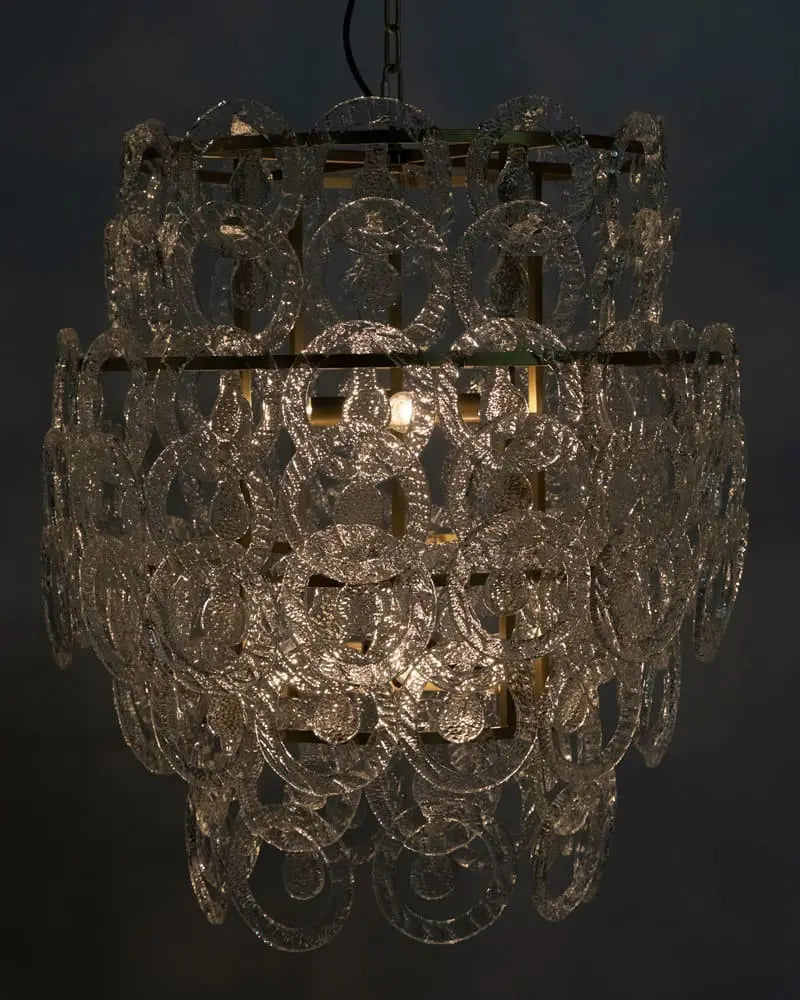 Noir Quebec Chandelier, Metal With Brass Finish