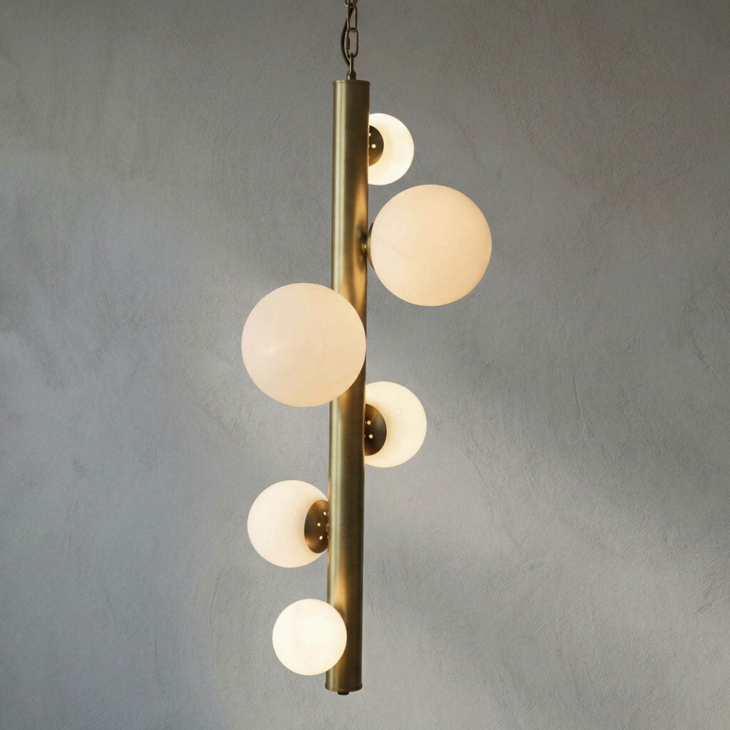 Noir Orellana Chandelier, Metal With Brass Finish
