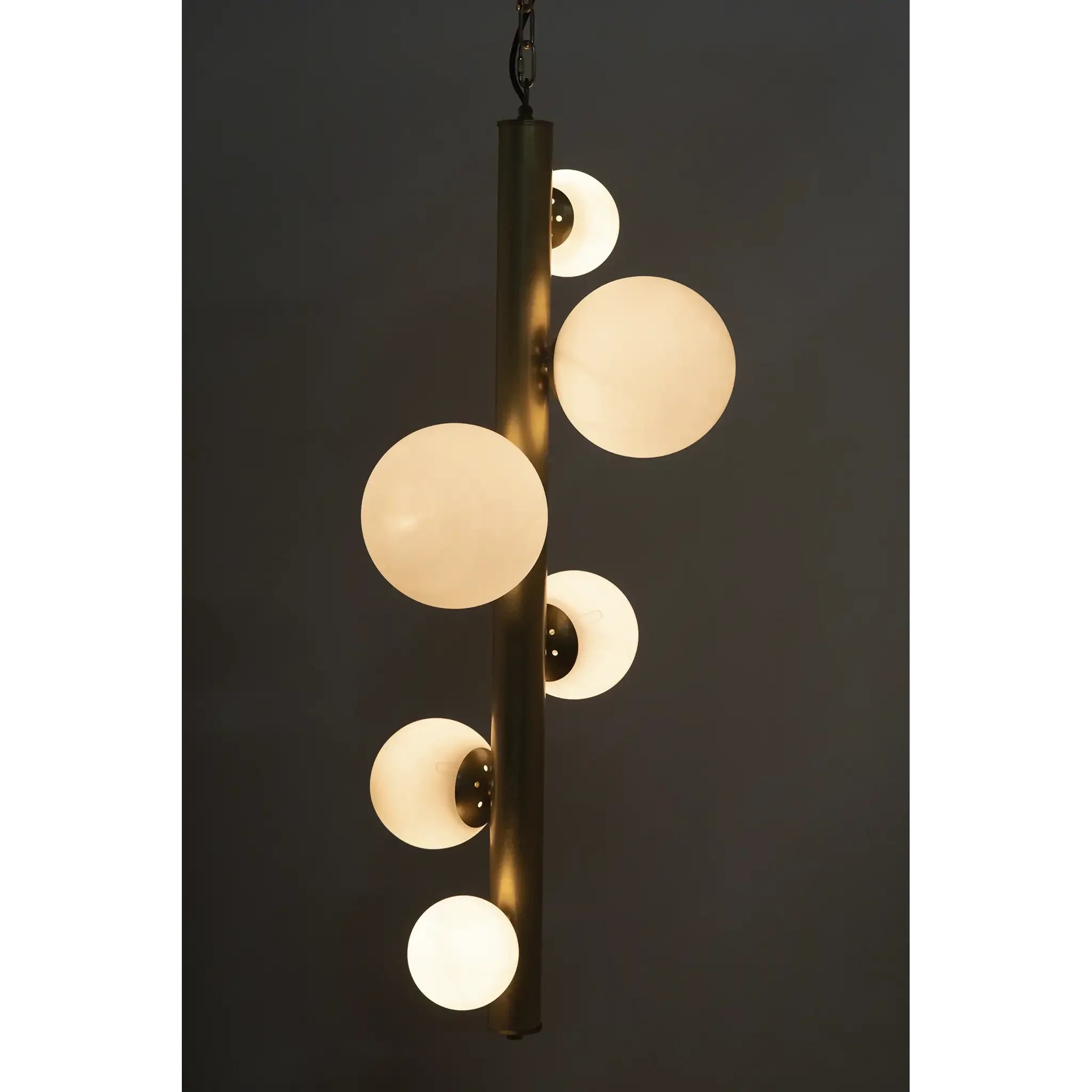 Noir Orellana Chandelier, Metal With Brass Finish