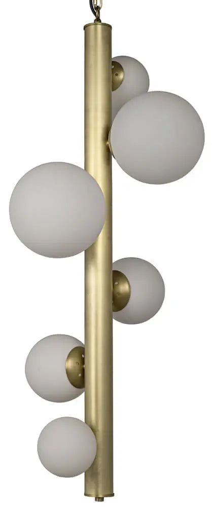 Noir Orellana Chandelier, Metal With Brass Finish