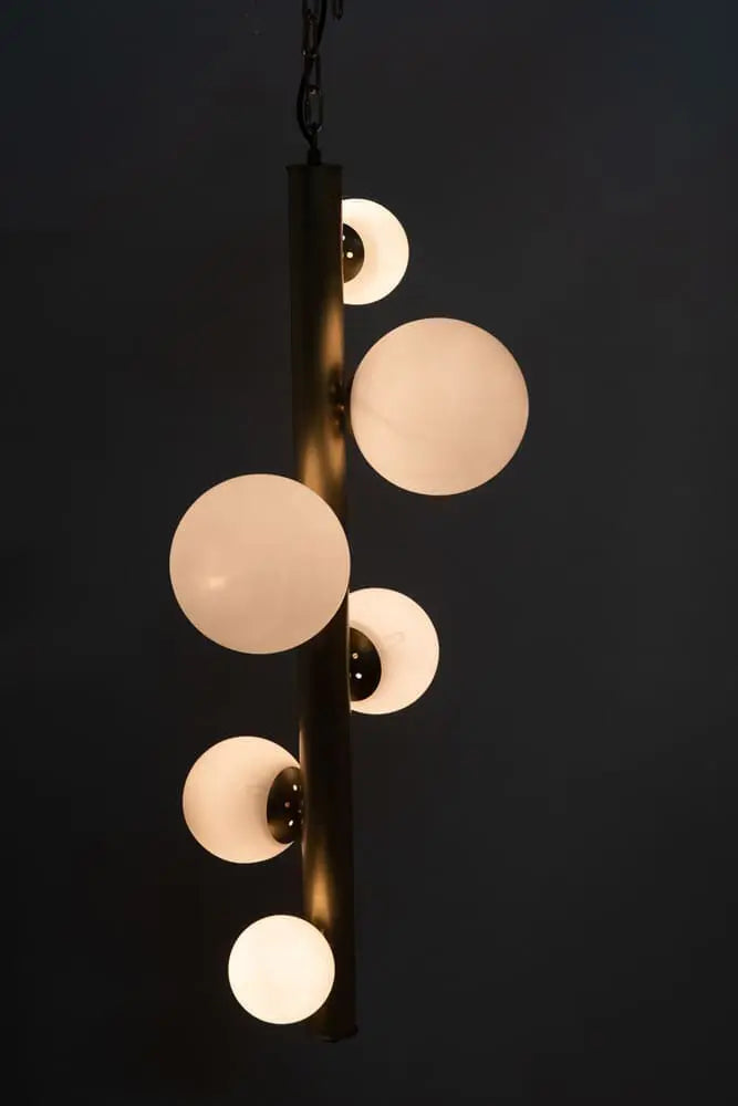 Noir Orellana Chandelier, Metal With Brass Finish