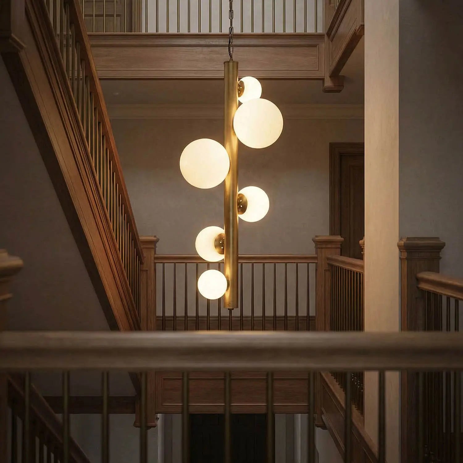 Noir Orellana Chandelier, Metal With Brass Finish