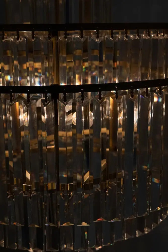 Noir Quintus Chandelier, Metal With Brass Finish