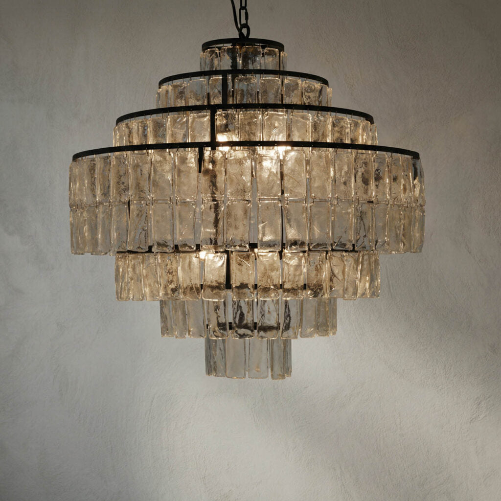 Noir Satellite Chandelier, Black Steel