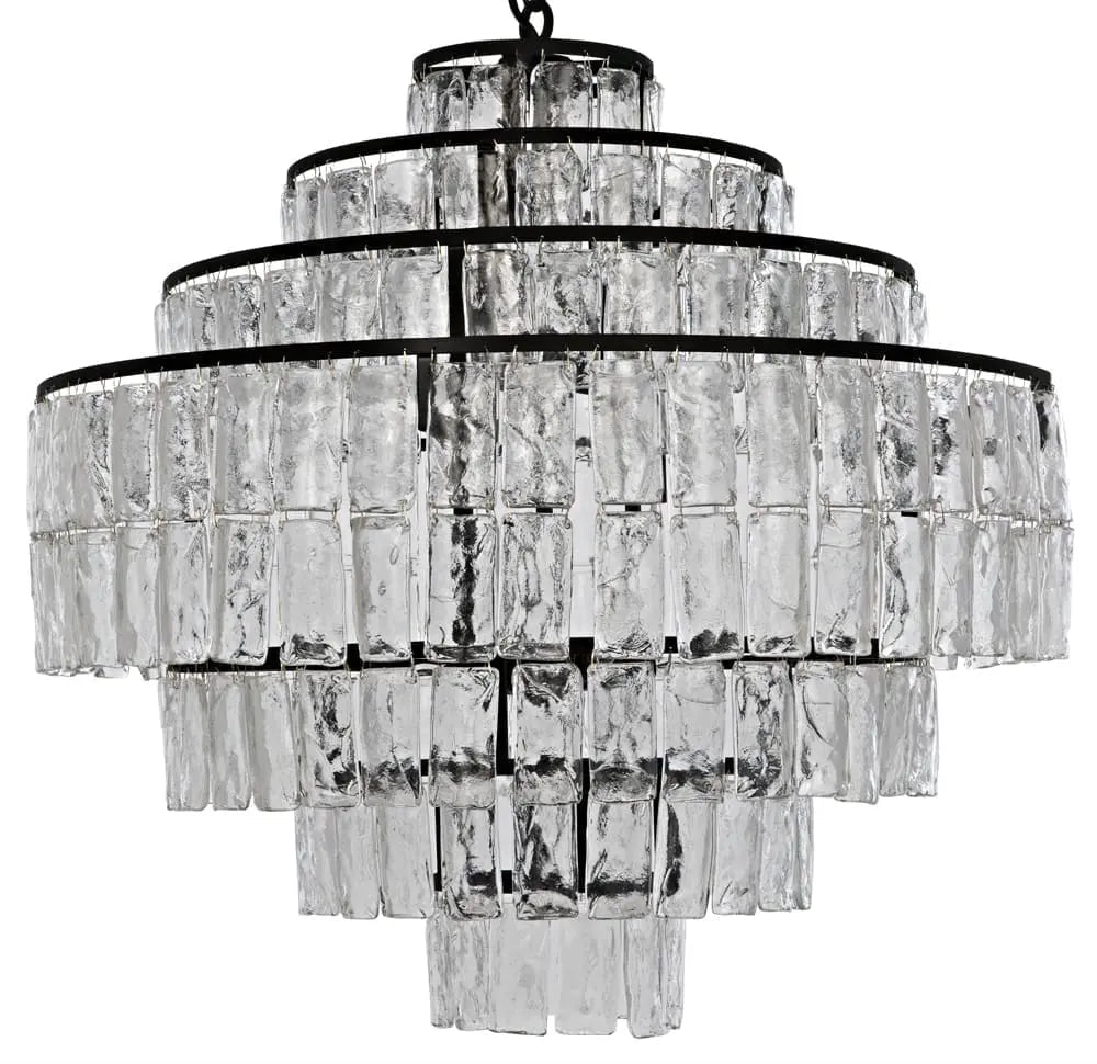 Noir Satellite Chandelier, Black Steel