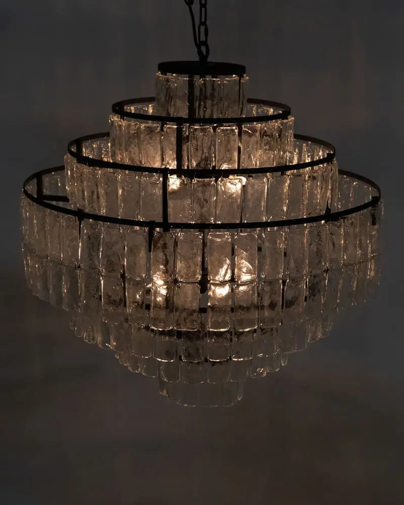 Noir Satellite Chandelier, Black Steel