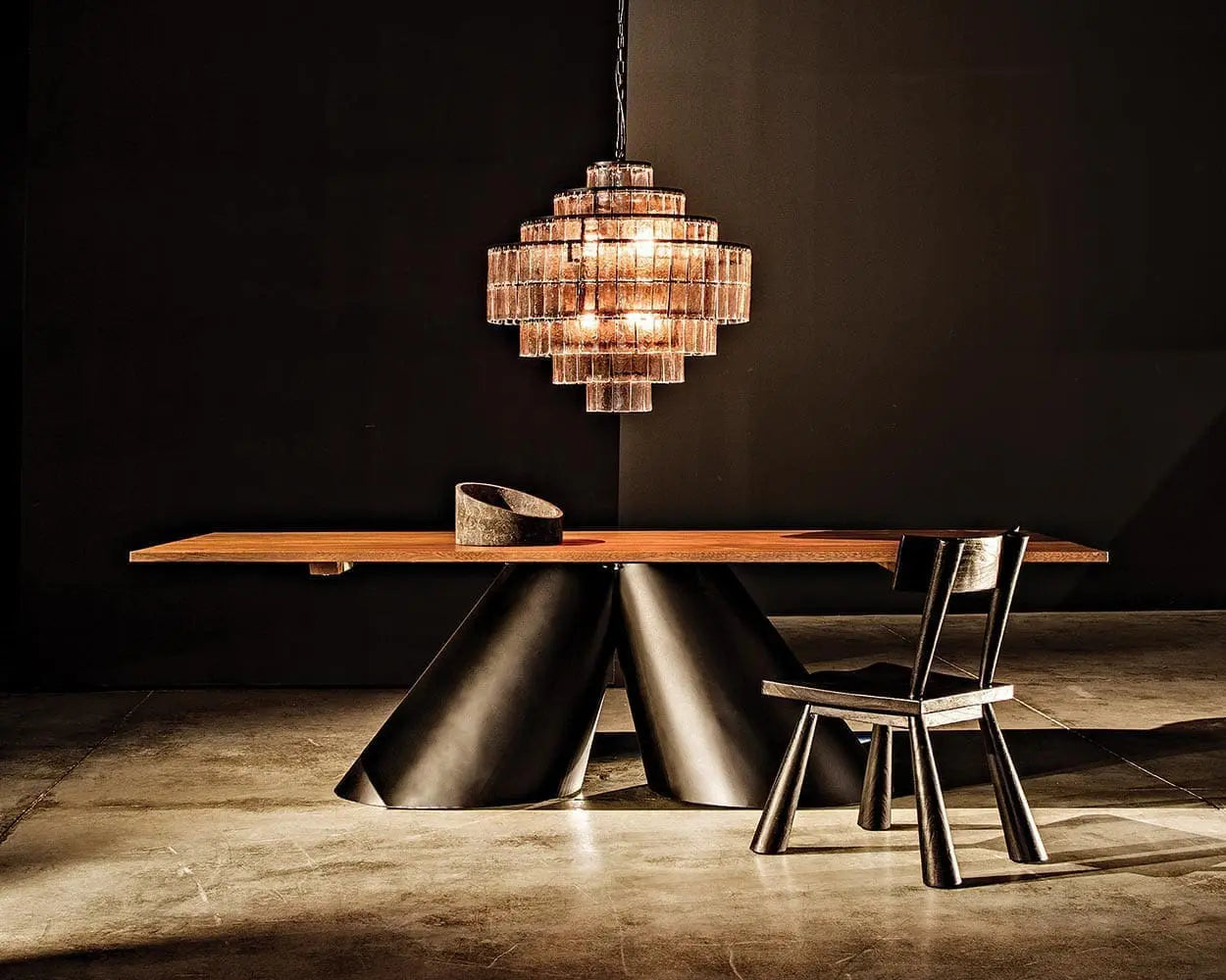 Noir Satellite Chandelier, Black Steel