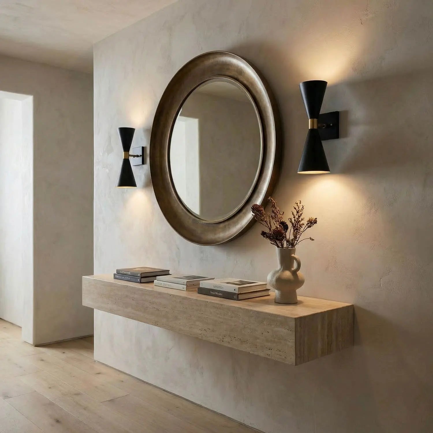 Noir Ariel Sconce, Black Steel