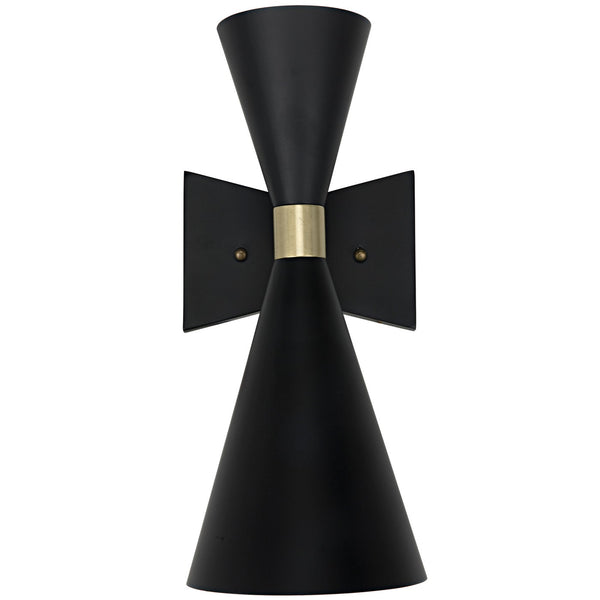 Noir Ariel Sconce, Black Steel