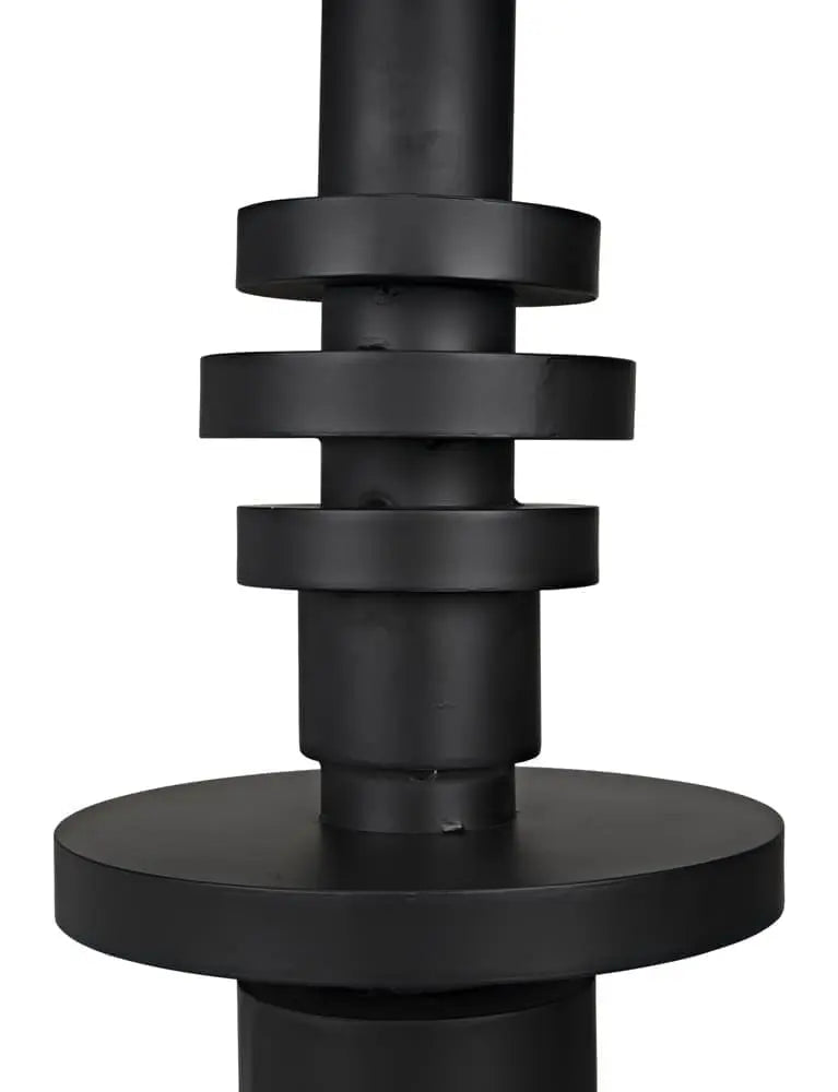 Noir Wilton Floor Lamp With Shade, Black Steel