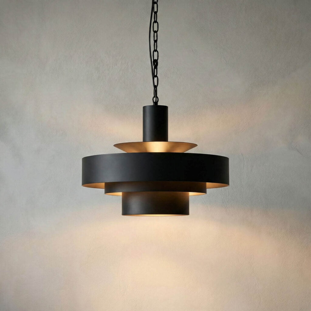 Noir Parlor Pendant, Black Steel